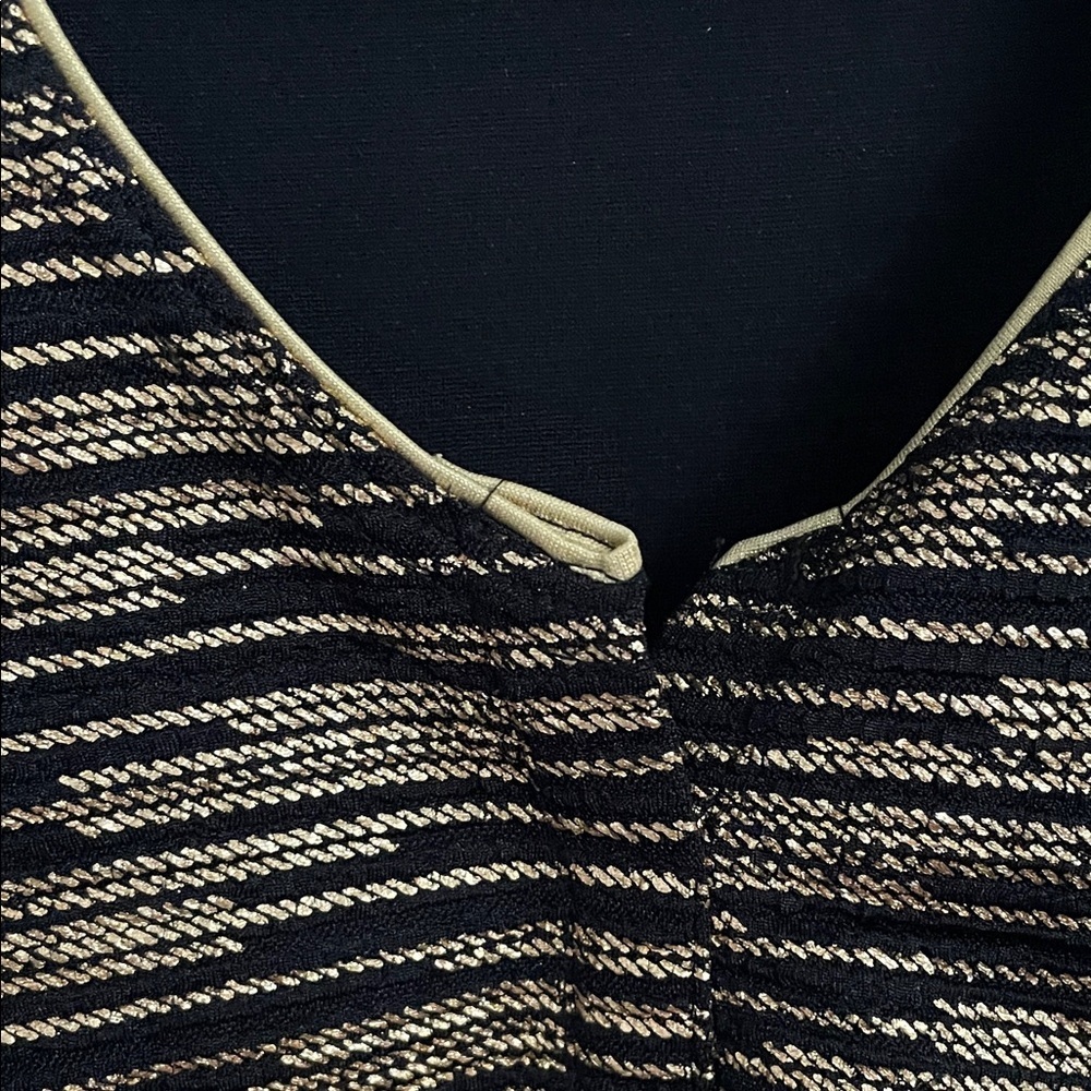 Black and Gold Striped Women's Top - Picture 4 of 11